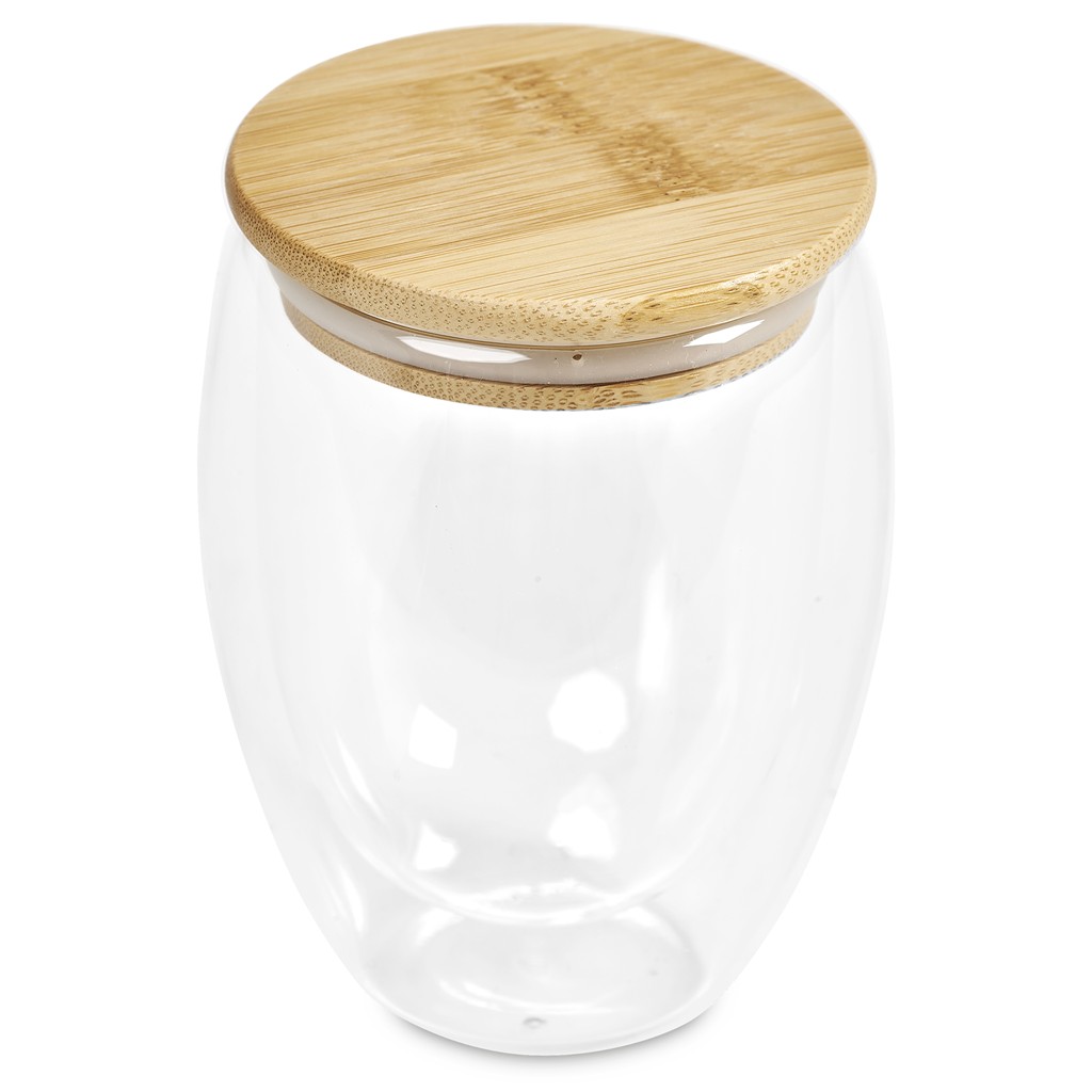 Okiyo Moco Glass & Bamboo Double-Wall Cup - 350ml - Image 17