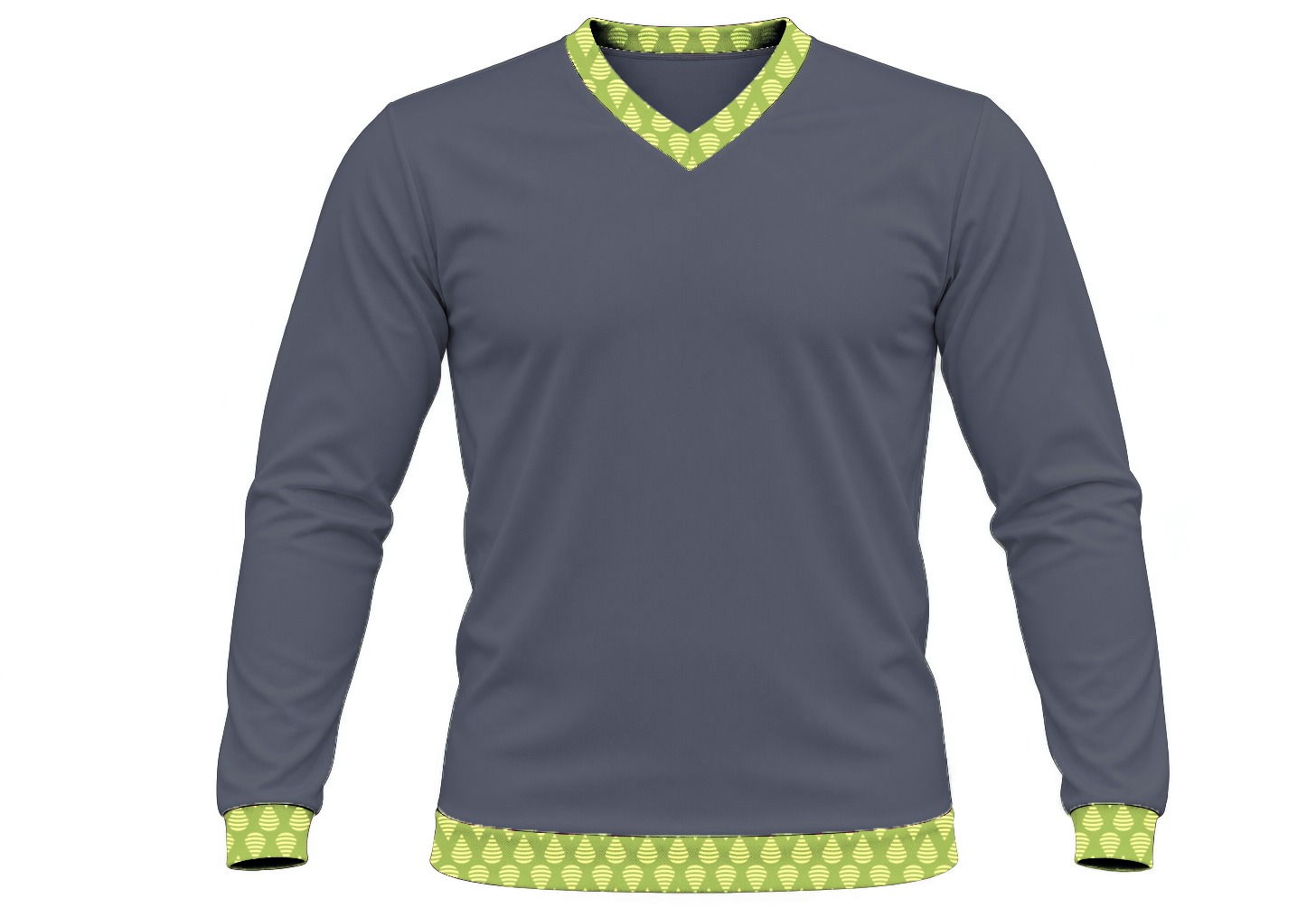 19Ten Kiddies V-Neck T-shirt, Fitted Long Sleeve, Birdseye - Image 4