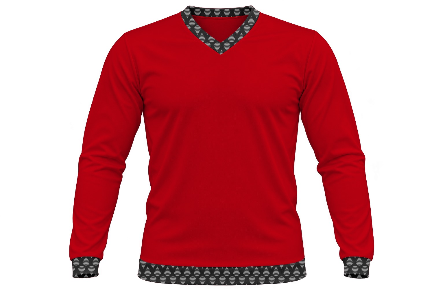 19Ten Unisex V-Neck T-shirt, Fitted Long Sleeve, Birdseye - Image 13