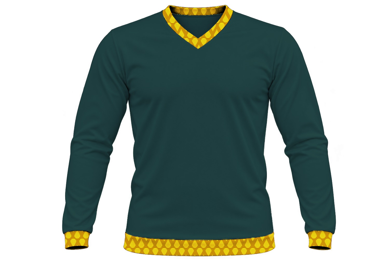 19Ten Unisex V-Neck T-shirt, Fitted Long Sleeve, Birdseye - Image 2