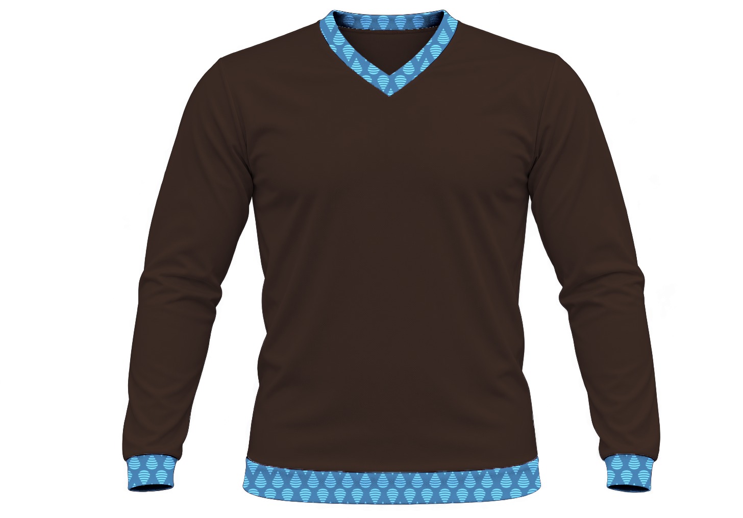 19Ten Unisex V-Neck T-shirt, Fitted Long Sleeve, Birdseye - Image 5
