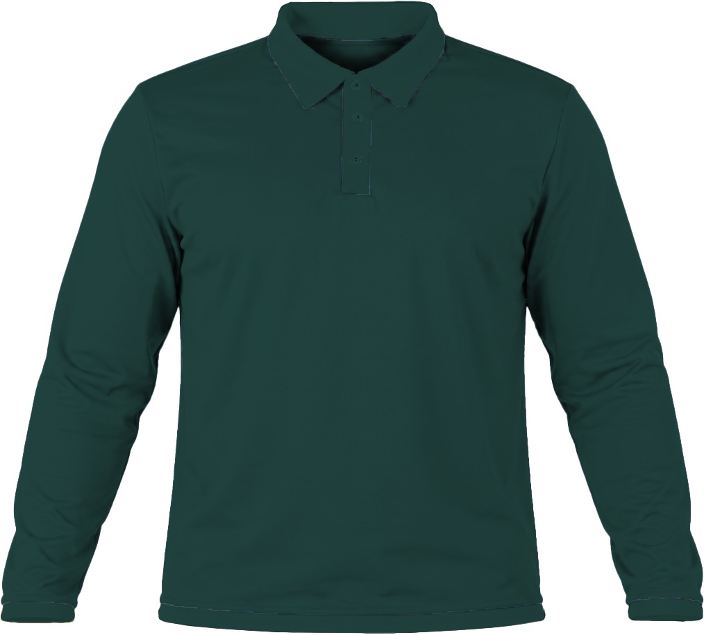 +27 Kiddies Golf Shirt, Fitted Long Sleeve, Birdseye - Image 3