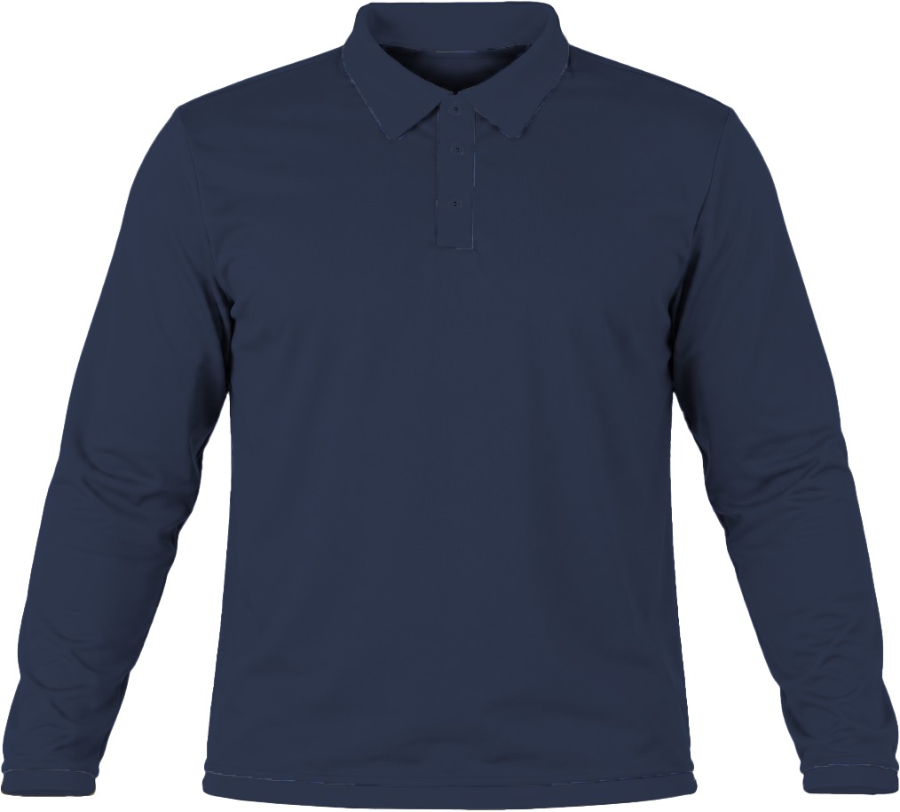 +27 Kiddies Golf Shirt, Fitted Long Sleeve, Birdseye - Image 4