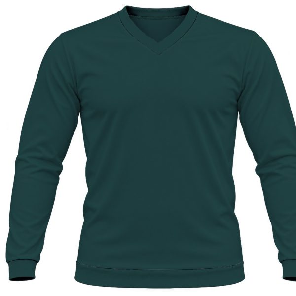+27 Kiddies V-Neck T-shirt, Fitted Long Sleeve, Reverse Birdseye