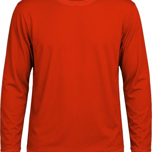 +27 Ladies Crew Neck T-shirt, Fitted Long Sleeve, Reverse Birdseye