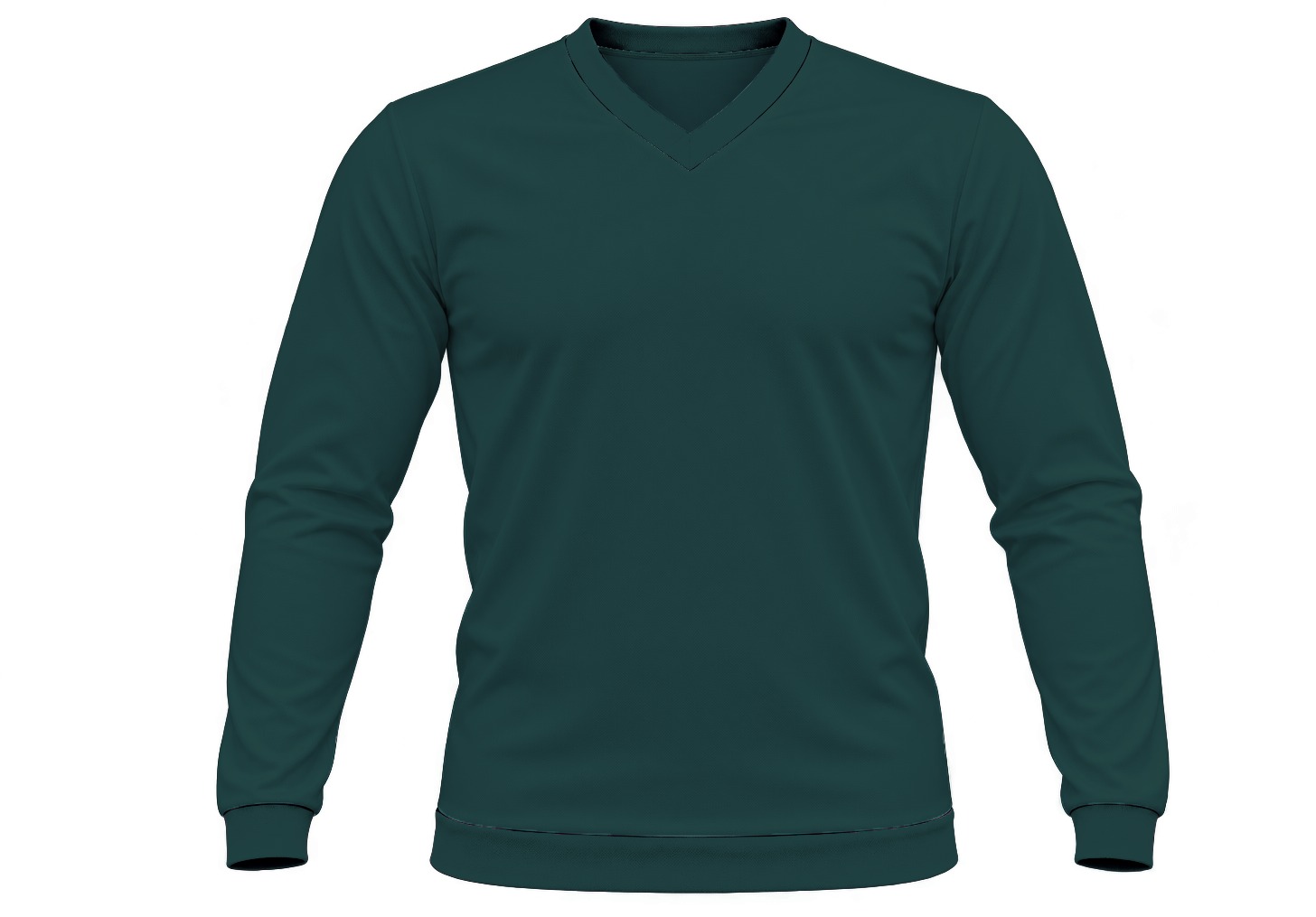 +27 Ladies V-Neck T-shirt, Fitted Long Sleeve, Birdseye - Image 5