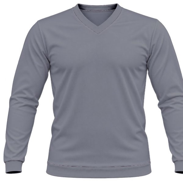 +27 Ladies V-Neck T-shirt, Fitted Long Sleeve, Reverse Birdseye