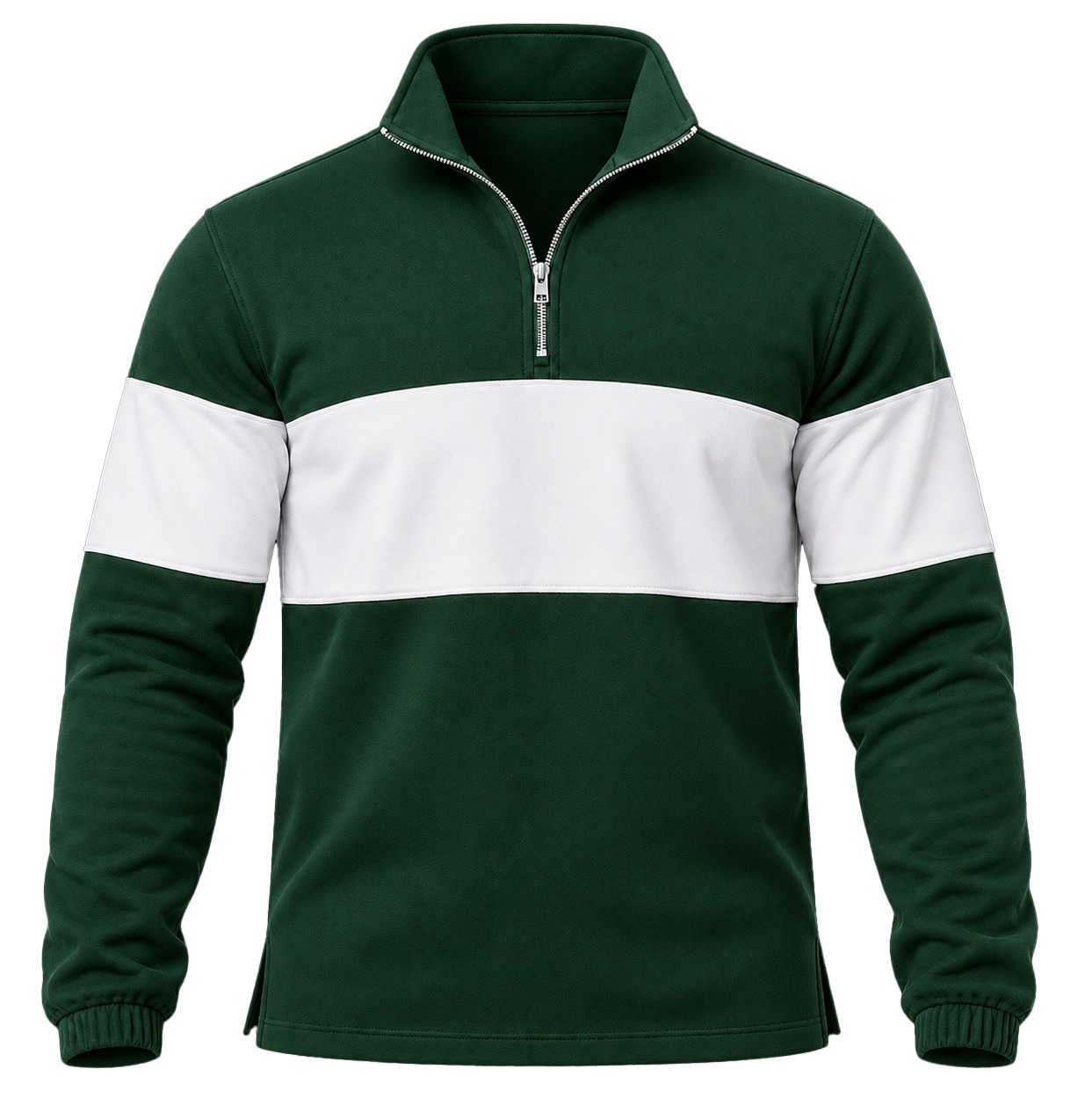 +27 Unisex Sweater, Quarter Zip Long Sleeve, Brushed Fleece - Image 2