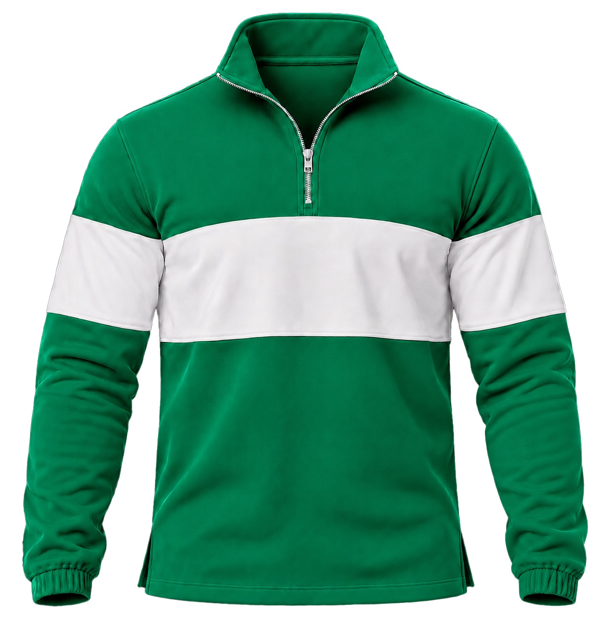 +27 Unisex Sweater, Quarter Zip Long Sleeve, Brushed Fleece - Image 3