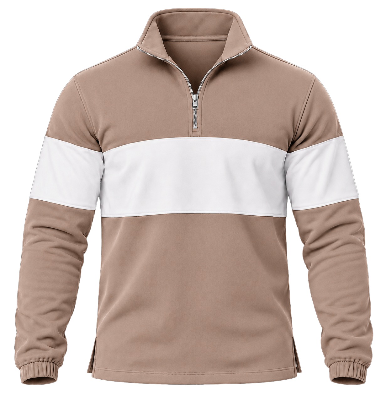 +27 Unisex Sweater, Quarter Zip Long Sleeve, Brushed Fleece - Image 4