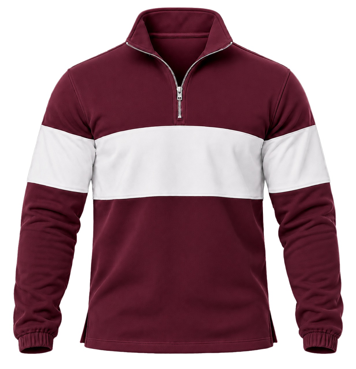 +27 Unisex Sweater, Quarter Zip Long Sleeve, Brushed Fleece - Image 5