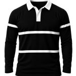 +27 Unisex Rugby Jersey, Double Stripe Long Sleeve, Cotton Fleece