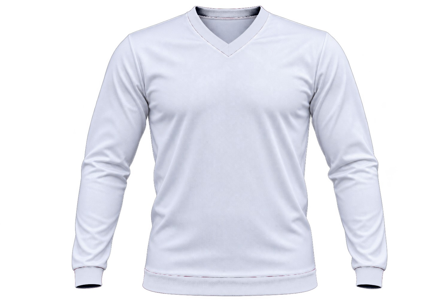 +27 Unisex V-Neck T-shirt, Fitted Long Sleeve, Birdseye