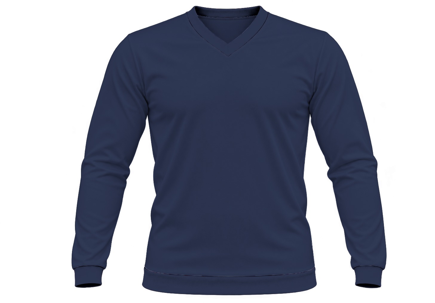 +27 Unisex V-Neck T-shirt, Fitted Long Sleeve, Birdseye - Image 13