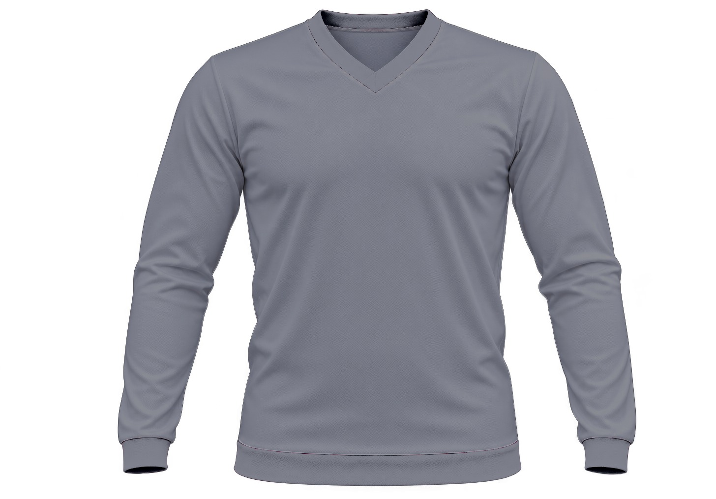 +27 Unisex V-Neck T-shirt, Fitted Long Sleeve, Birdseye - Image 15
