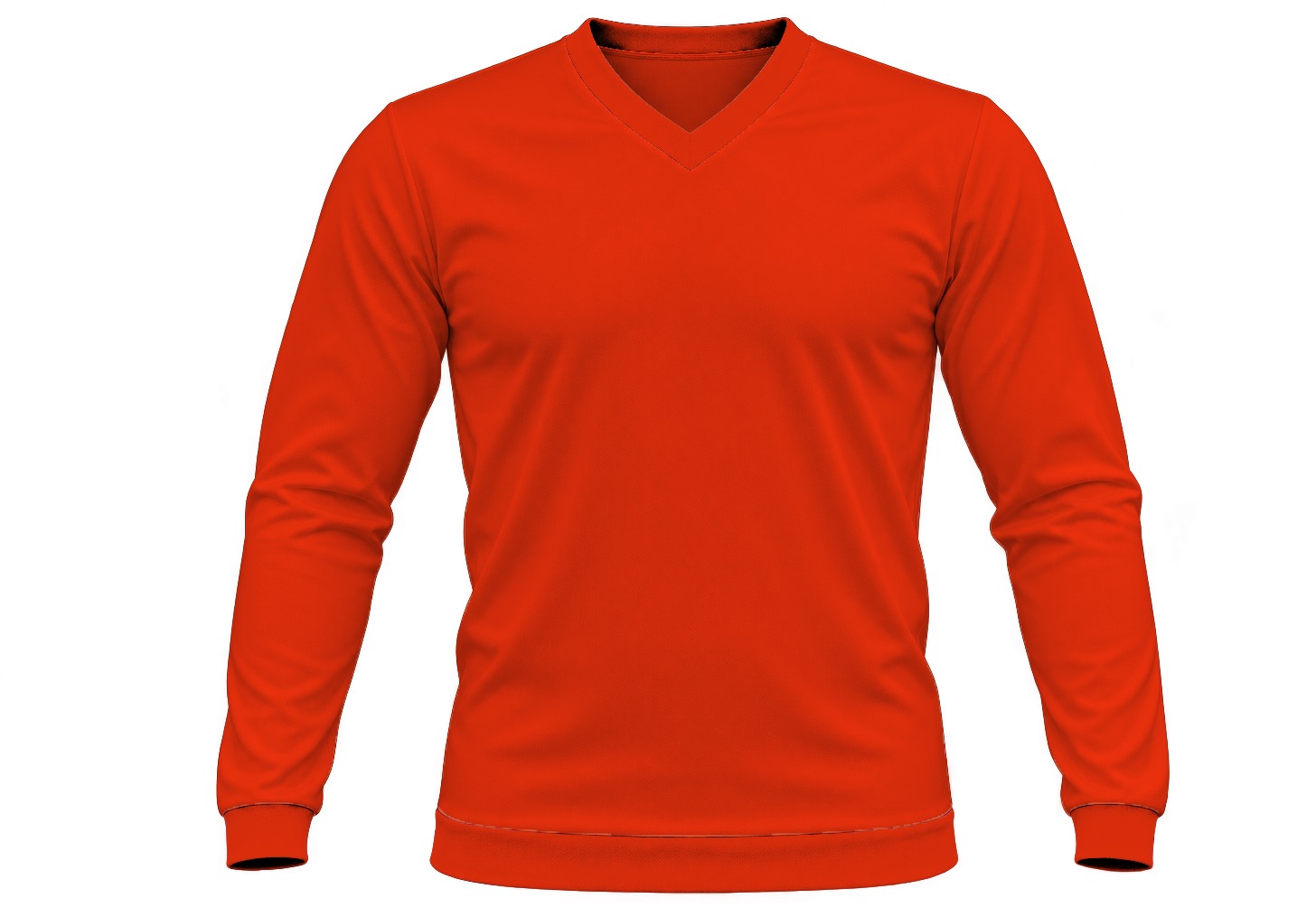 +27 Unisex V-Neck T-shirt, Fitted Long Sleeve, Birdseye - Image 3