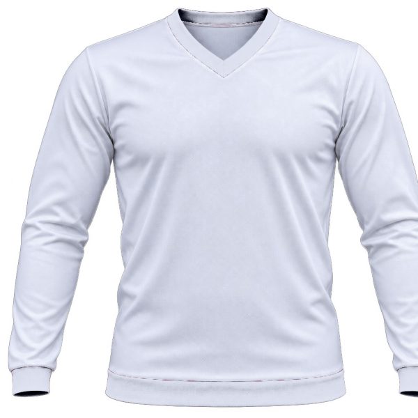 +27 Unisex V-Neck T-shirt, Fitted Long Sleeve, Reverse Birdseye