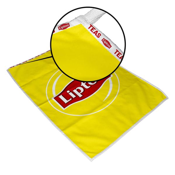 Loerie Quick Drying Hand Towel D/S Print Binded With Personalised Branded Petersham Webbing
