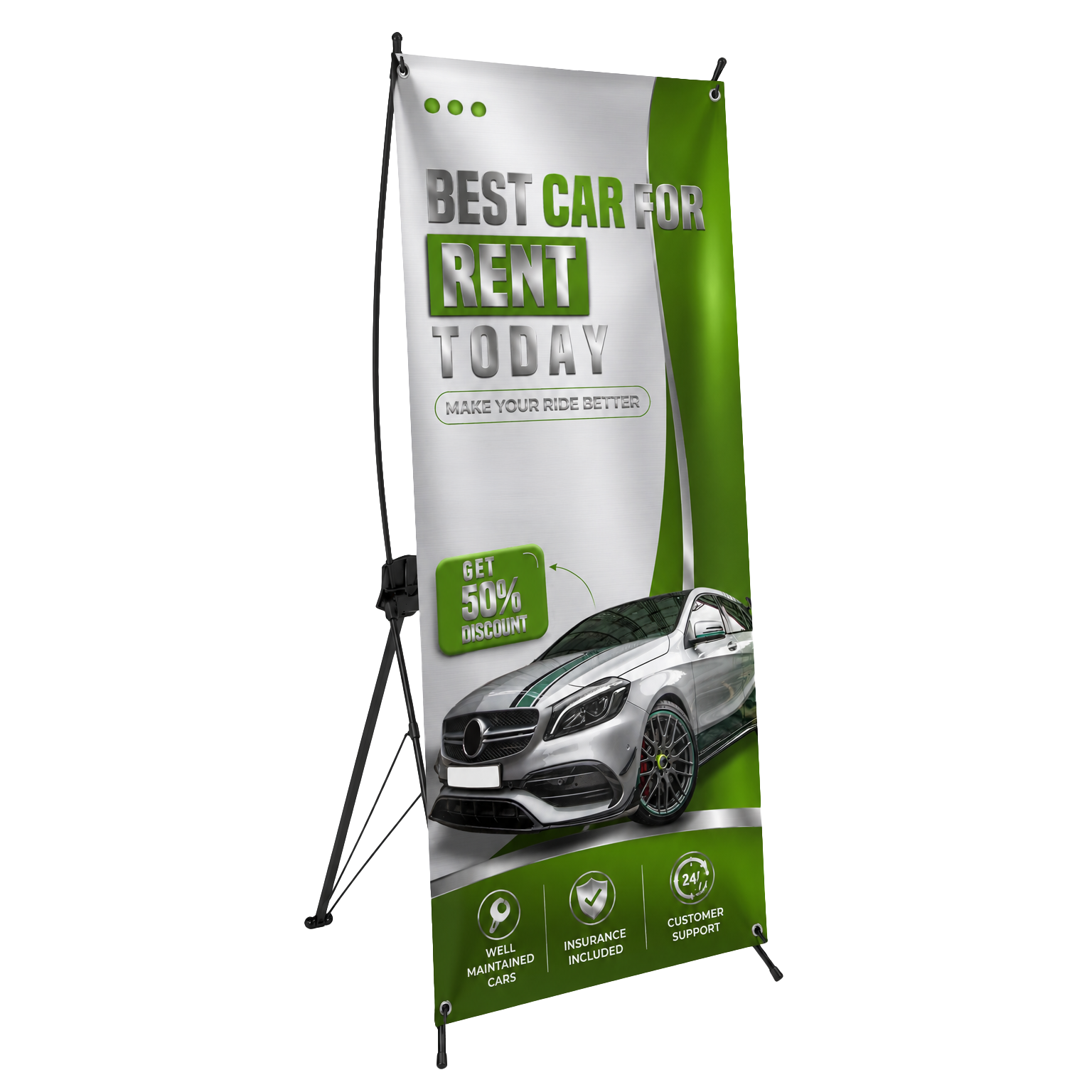 B.YOND LITHO X-Frame Banner (Single Sided Silver) 800 x 1800mm