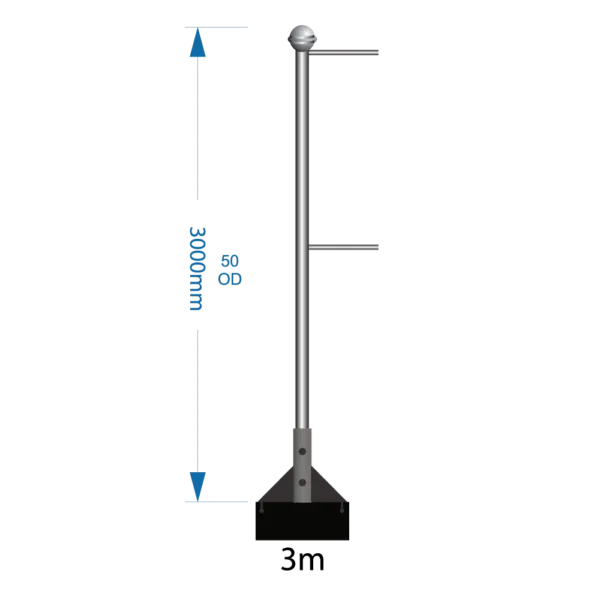Bannerpole Roof 3m - 2 arm - including installation (one unit)