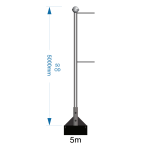 Bannerpole Roof 5m - 2 arm - including installation (one unit)