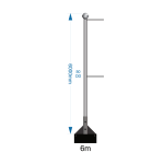 Bannerpole Ground 6m - 2 arm - including installation (one unit)