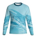 Dye Sub Kid's Crew Neck T-shirt, Fitted Long Sleeve, Drop Needle