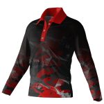 Dye Sub Kid's Golf Shirt, Fitted Long Sleeve, Birdseye