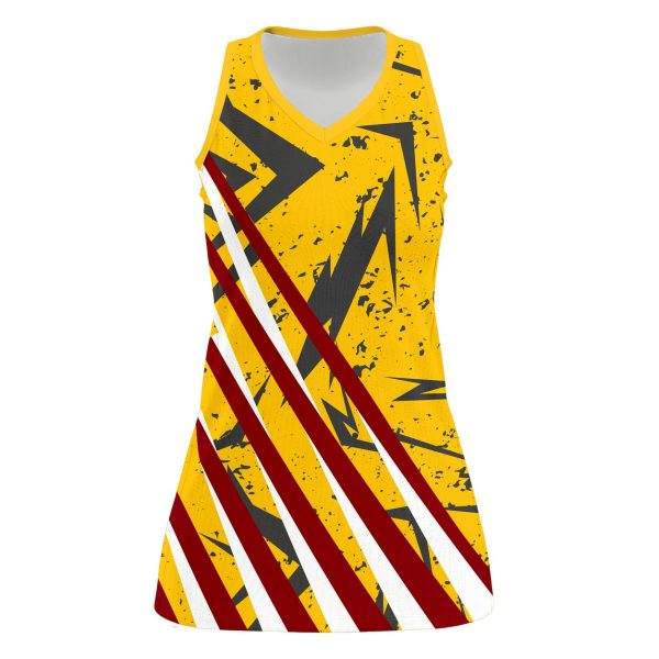 Dye Sub Kid's Sport Dress, V-Neck, Birdseye