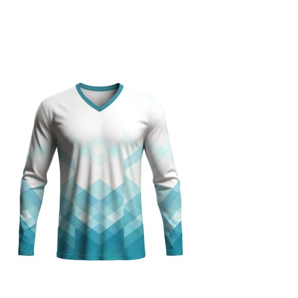 Dye Sub Kid's V-Neck T-shirt, Fitted Long Sleeve, Drop Needle
