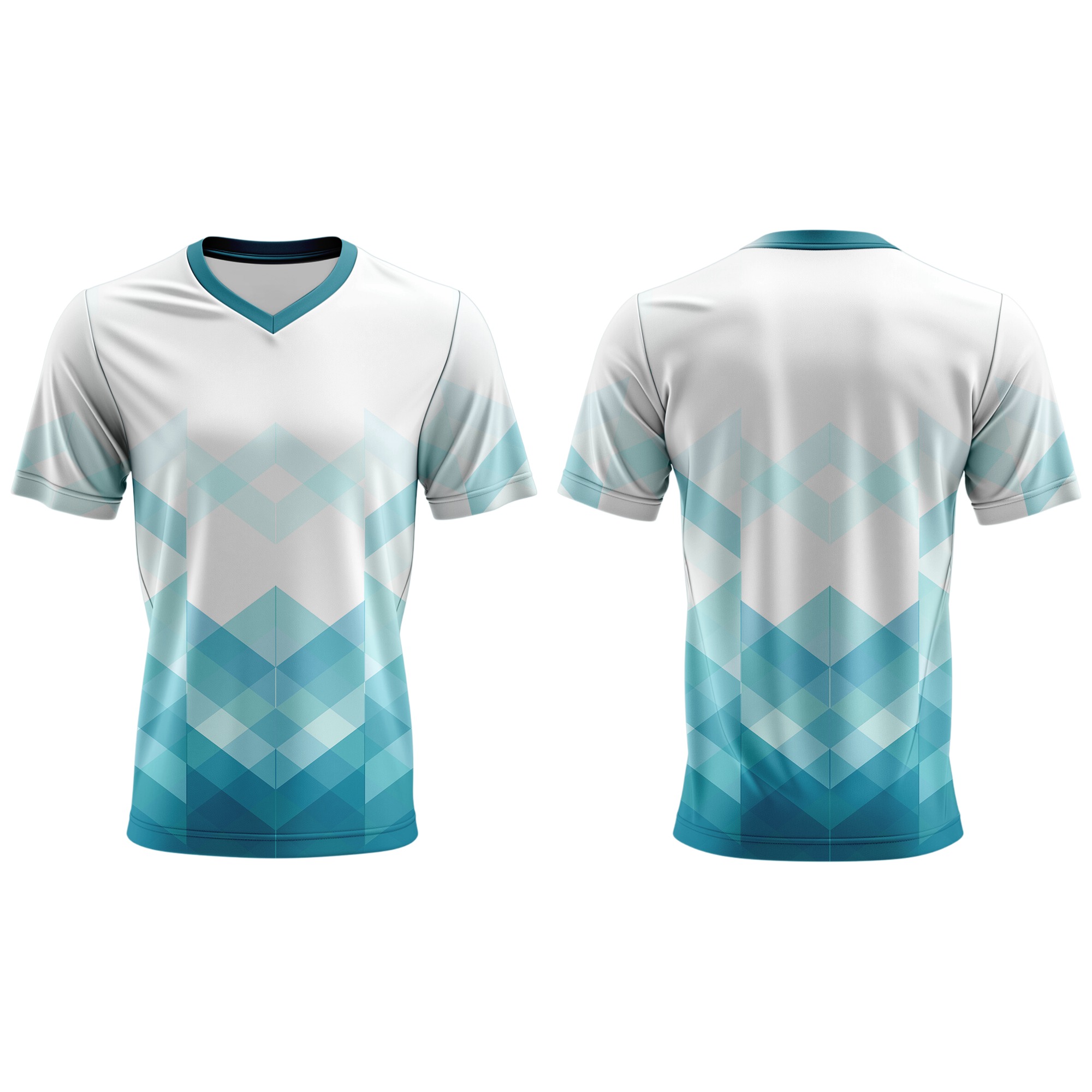 Dye Sub Kid's V-Neck T-shirt, Fitted Short Sleeve, Sport Tec