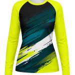 Dye Sub Ladies Crew Neck T-shirt, Raglan Long Sleeve, Birdseye