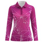 Dye Sub Ladies Golf Shirt, Fitted Long Sleeve, Birdseye