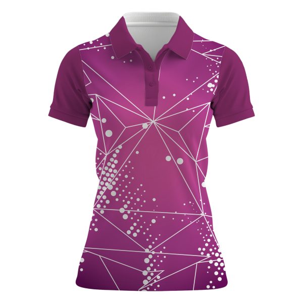 Dye Sub Ladies Golf Shirt, Fitted Short Sleeve, Reverse Birdseye