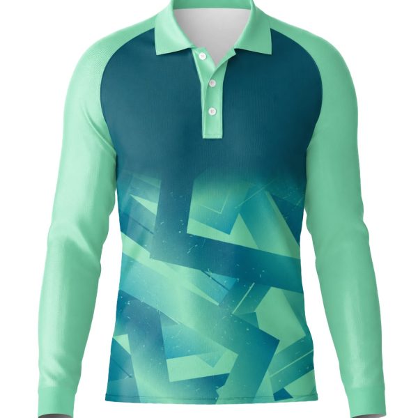 Dye Sub Ladies Golf Shirt, Raglan Long Sleeve, Reverse Birdseye