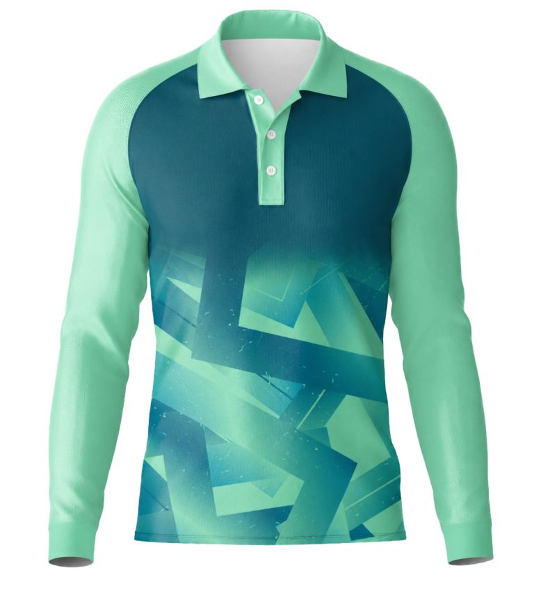 Dye Sub Ladies Golf Shirt, Raglan Long Sleeve, Reverse Birdseye