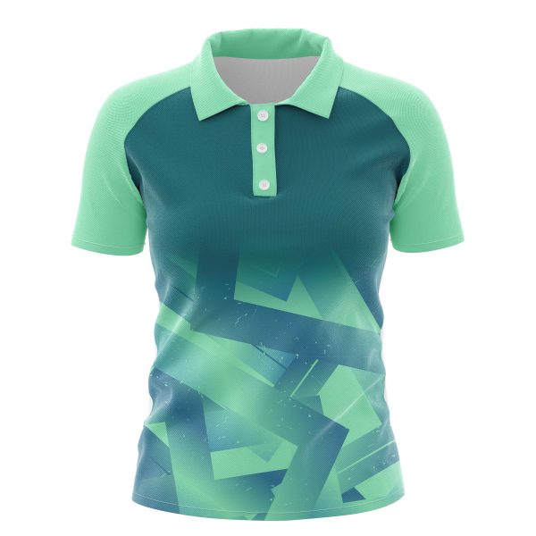 Dye Sub Ladies Golf Shirt, Raglan Short Sleeve, Birdseye