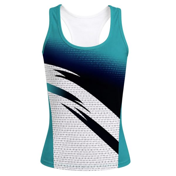 Dye Sub Ladies Racer Back Vest, Drop Needle