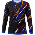 Dye Sub Ladies Ringer Crew Neck T-shirt, Fitted Long Sleeve, Birdseye