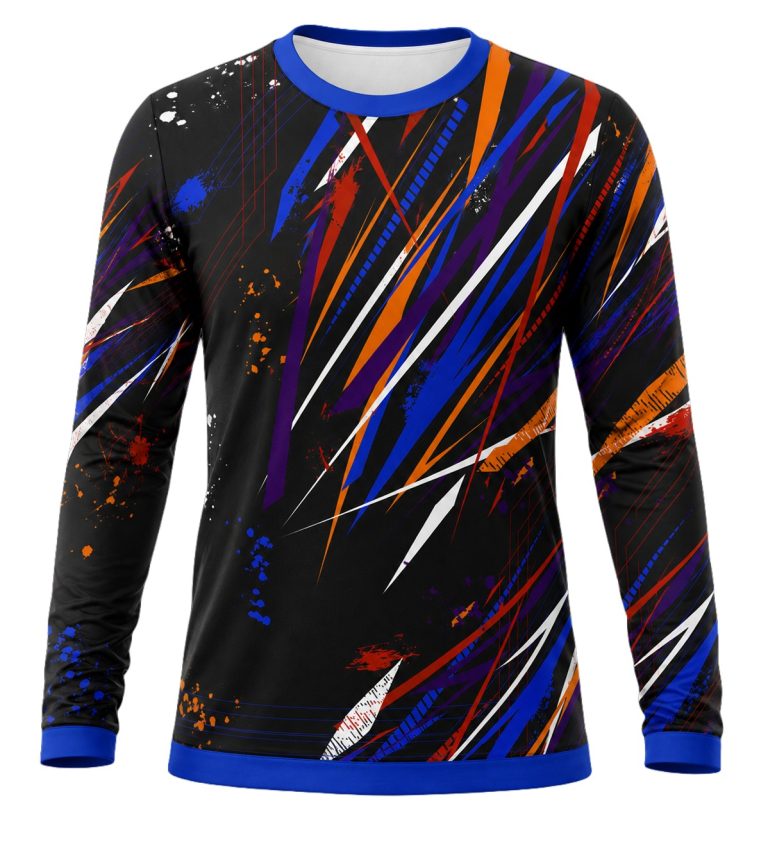 Dye Sub Ladies Ringer Crew Neck T-shirt, Fitted Long Sleeve, Reverse Birdseye