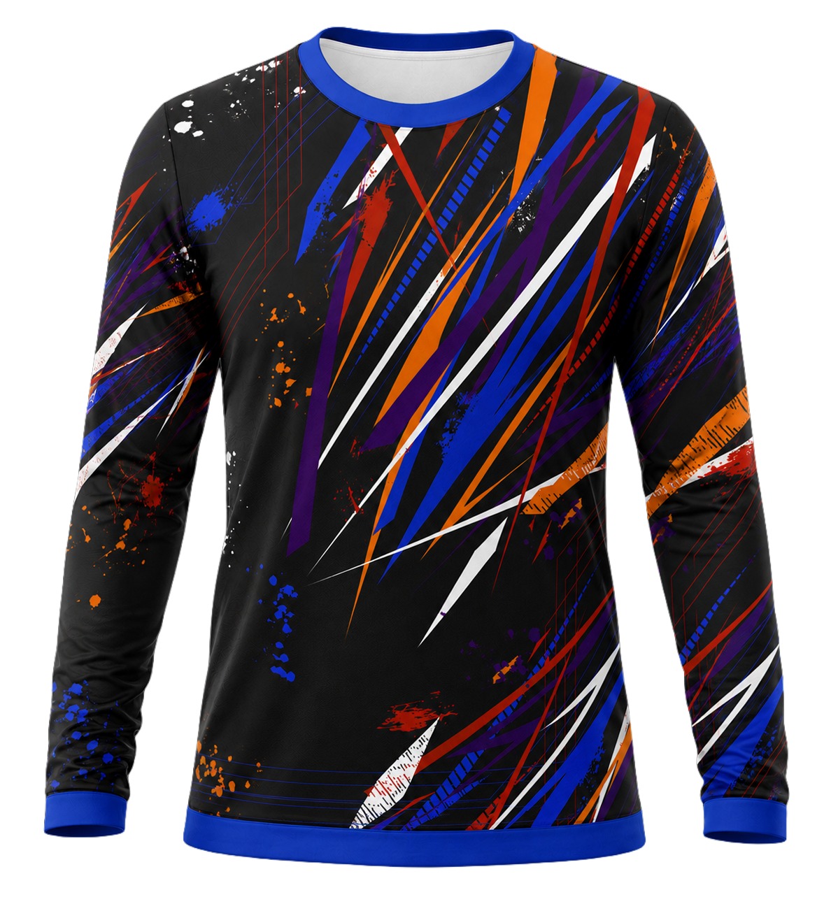 Dye Sub Ladies Ringer Crew Neck T-shirt, Fitted Long Sleeve, Sport Tec