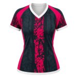 Dye Sub Ladies Ringer V-Neck T-shirt, Raglan Short Sleeve, Reverse Birdseye