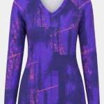 Dye Sub Ladies V-Neck T-shirt, Raglan Long Sleeve, Sport Tec