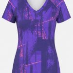 Dye Sub Ladies V-Neck T-shirt, Raglan Short Sleeve, Reverse Birdseye