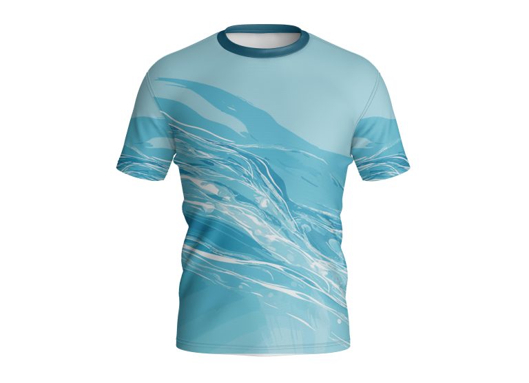 Dye Sub Men's Crew Neck T-shirt, Fitted Short Sleeve, Birdseye