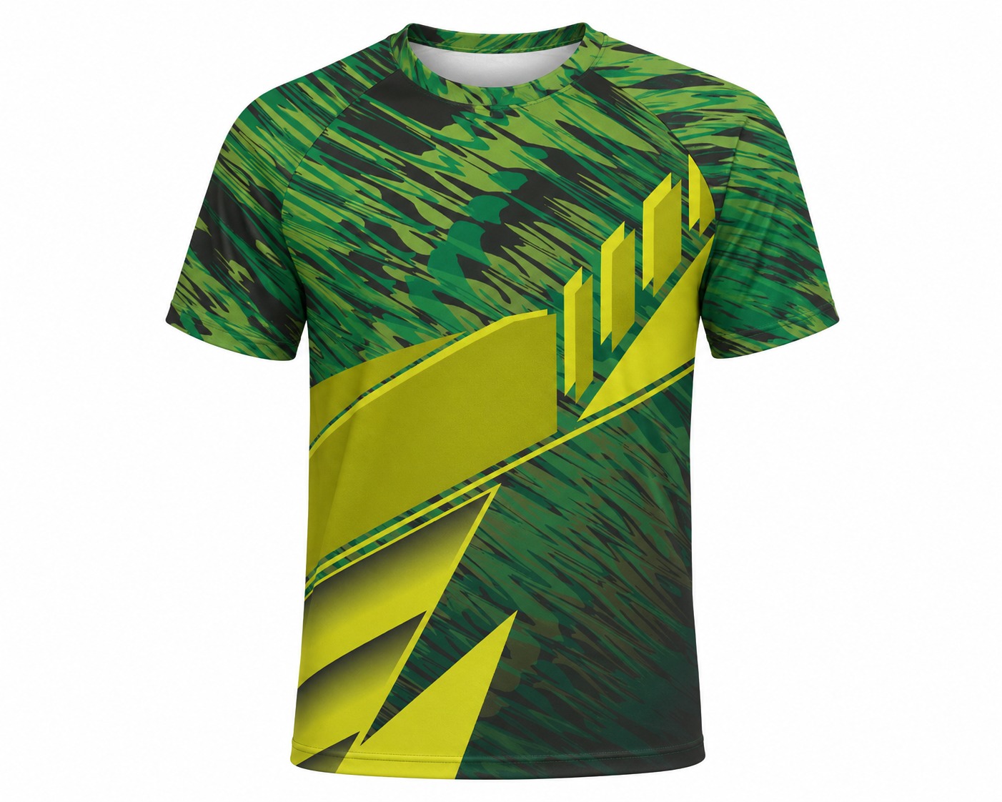 Dye Sub Men's Crew Neck T-shirt, Raglan Short Sleeve, Reverse Birdseye