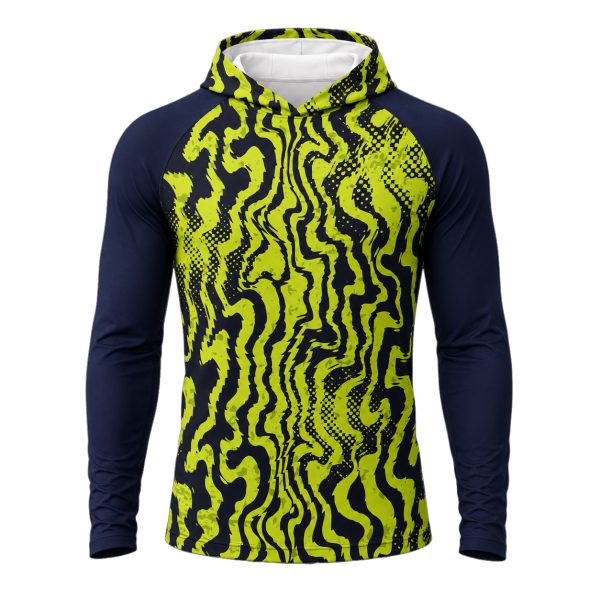 Dye Sub Men's Hooded T-shirt, Raglan Long Sleeve, Sport Tec