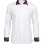 Men's Lounge Shirt, Sublimated Cuff & Collar, Long Sleeve, Poly Cotton 110g