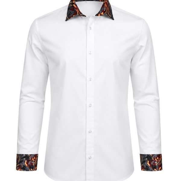 Men's Lounge Shirt, Sublimated Cuff & Collar, Long Sleeve, Poly Cotton 110g