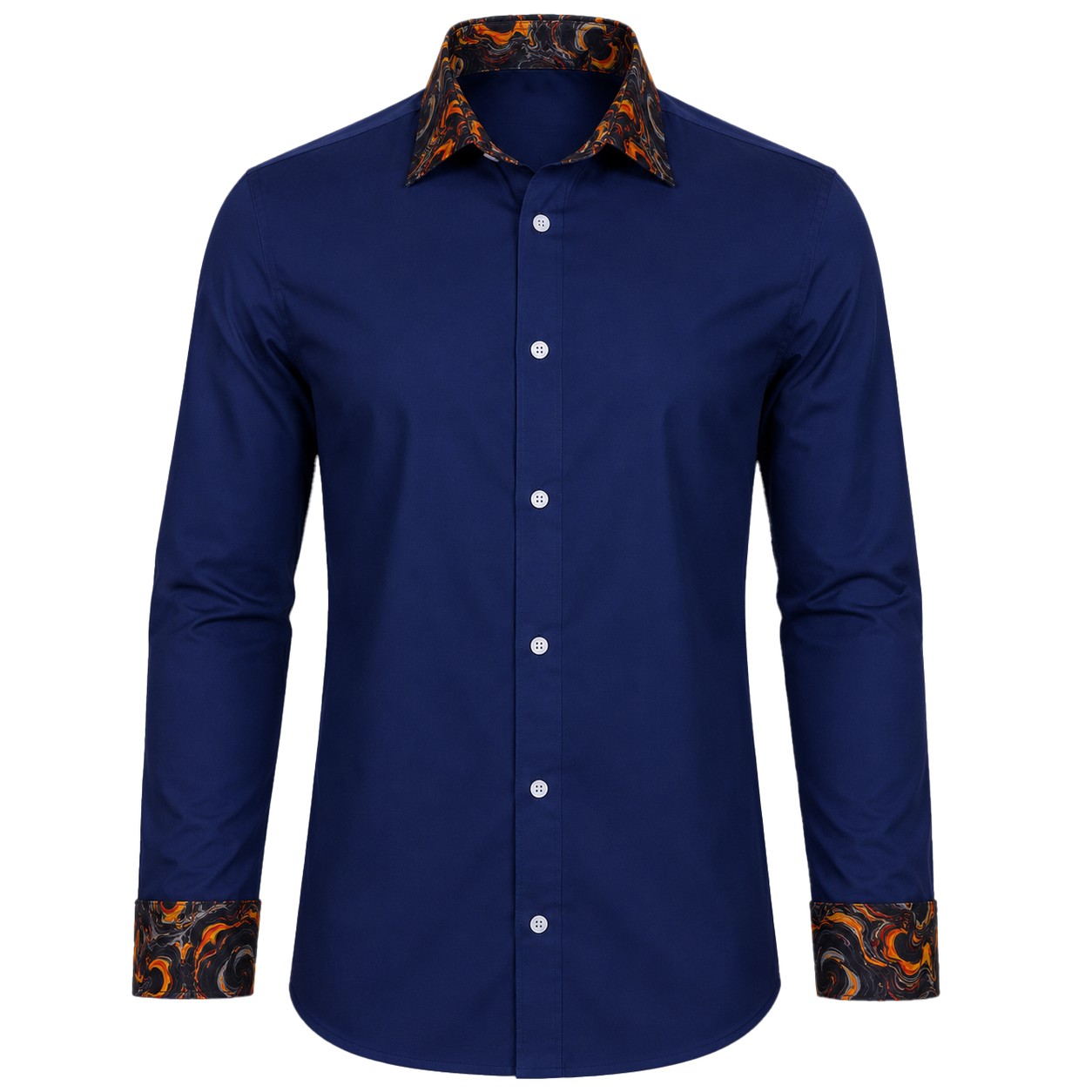 Men's Lounge Shirt, Sublimated Cuff & Collar, Long Sleeve, Poly Cotton 110g - Image 10
